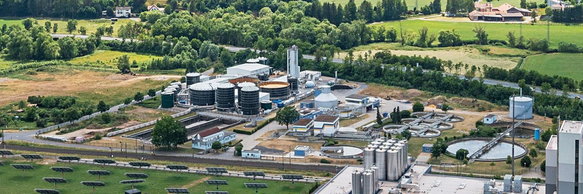 Luftaufnahme der Abwasseranlage Hünfeld