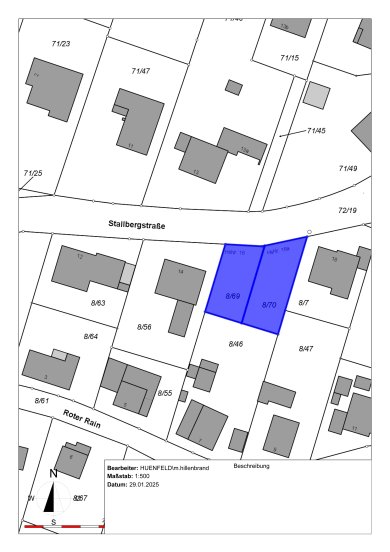 Lageplan der Baulücken Stallbergstraße