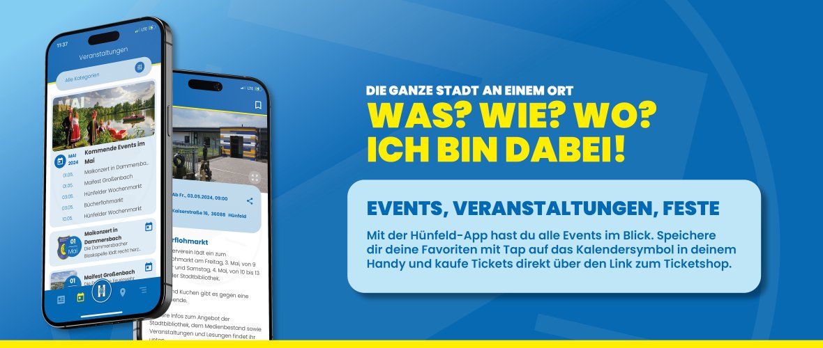 Veranstaltungsübersicht in der Hünfeld-App