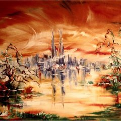 Gemälde Visionen einer Stadt