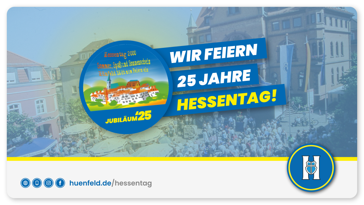 Banner zur Bewerbung des Hessentagsjubiläum