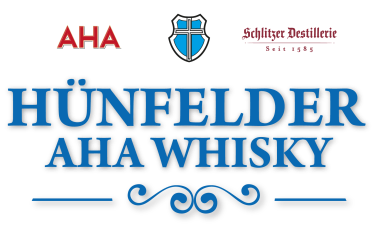 Schriftzug des Hünfelder AHA Whiskys