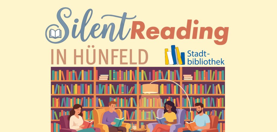 lesende Menschen vor einem Bücherregal