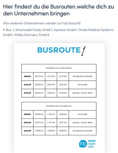 Übersicht Busrouten