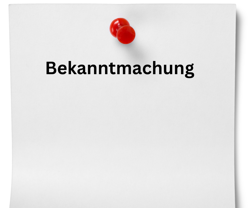 Bekanntmachung - 1 Bekanntmachung - 1