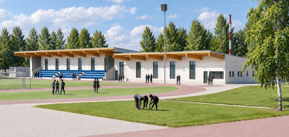Plan neuer Halle am Sportplatz