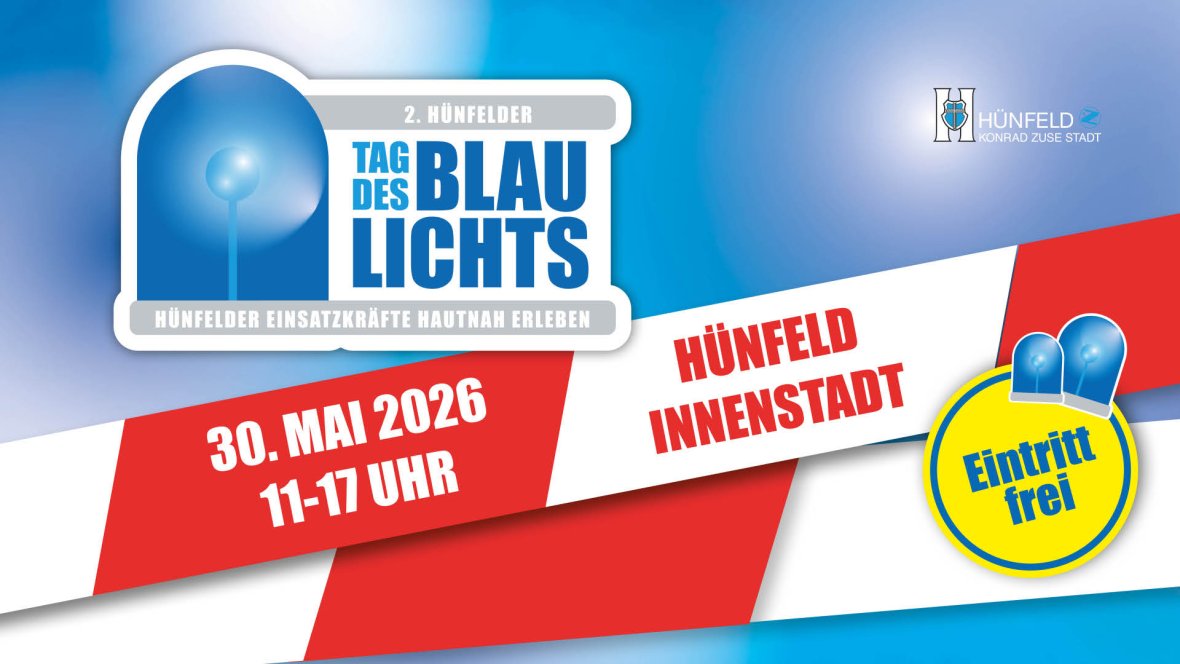 Tag des Blaulichts am 30. Mai von 11-17 Uhr in der Innenstadt Hünfeld